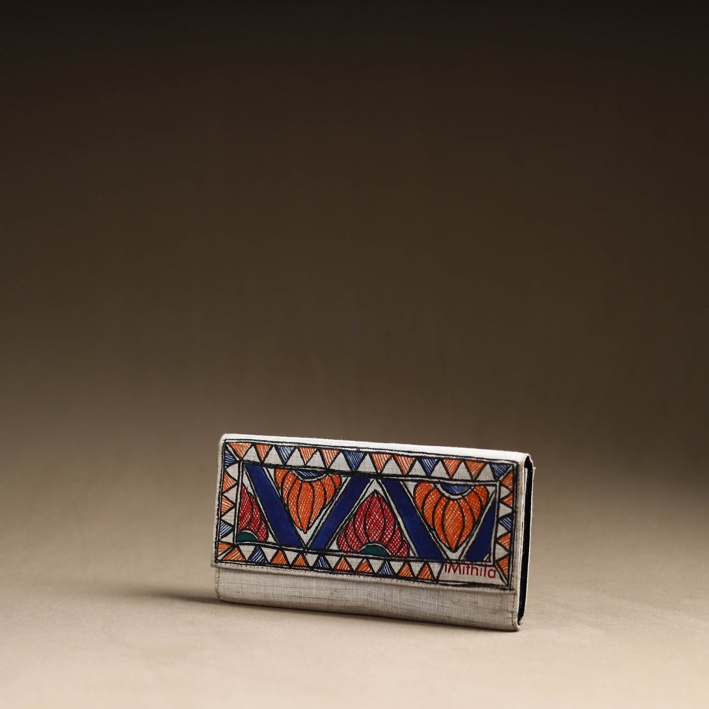 Multicolor Jute Cotton Madhubani Handpainted Clutch Bag