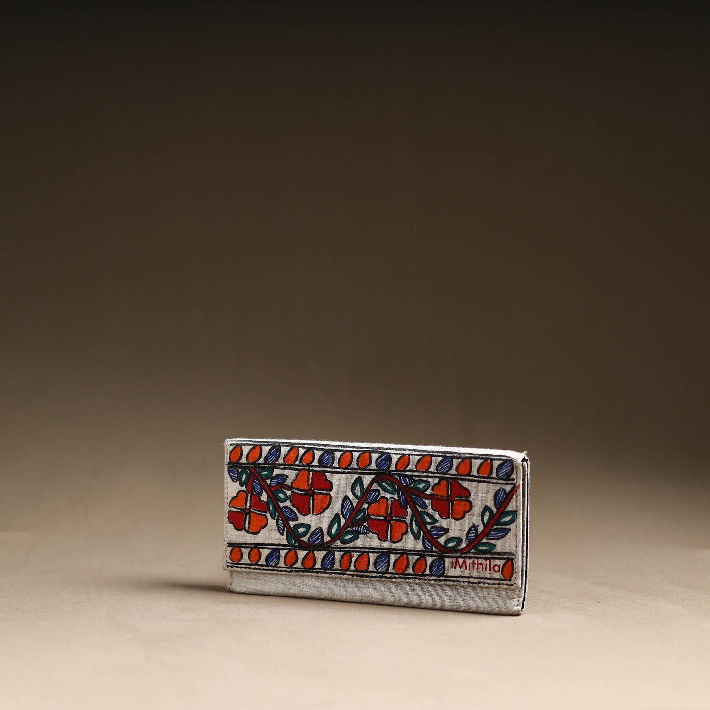 Multicolor Jute Cotton Madhubani Handpainted Clutch Bag