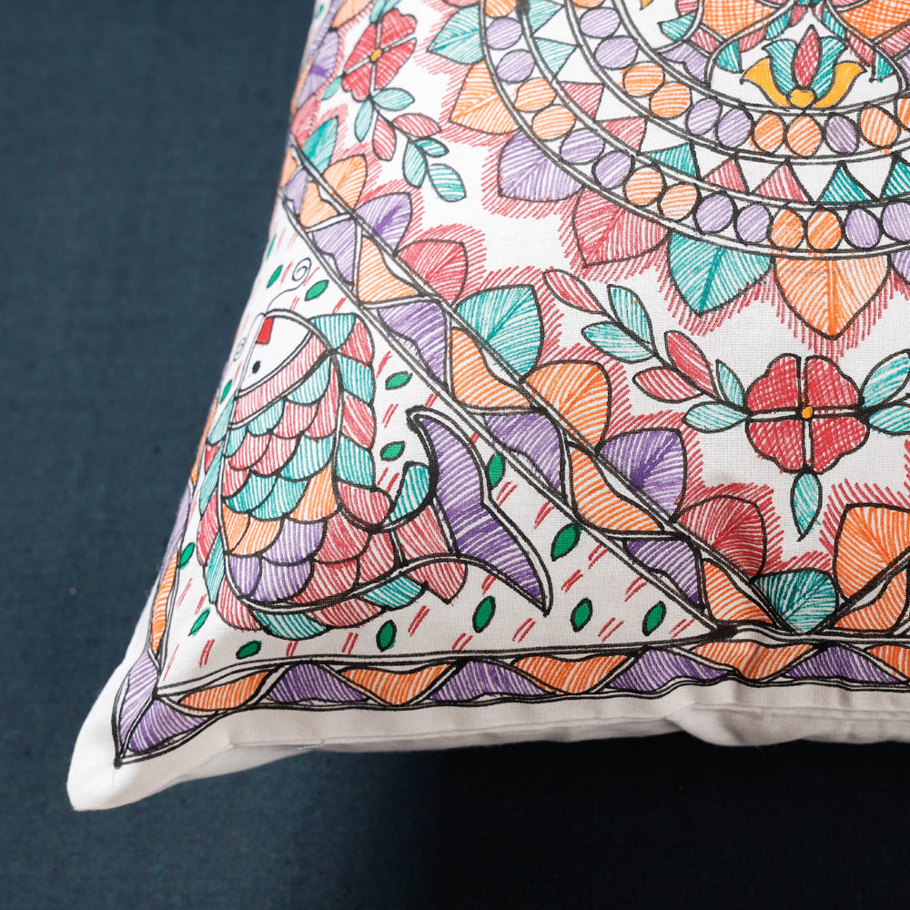 Buy Madhubani Handpainted Cotton Cushion Covers by Ruchi Jha Online at iTokri.com