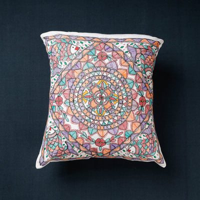 Buy Madhubani Handpainted Cotton Cushion Covers by Ruchi Jha Online at iTokri.com
