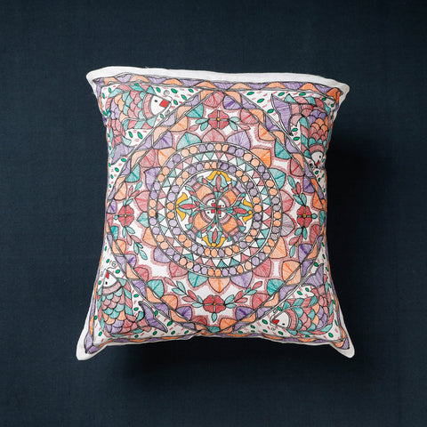 Buy Madhubani Handpainted Cotton Cushion Covers by Ruchi Jha Online at iTokri.com