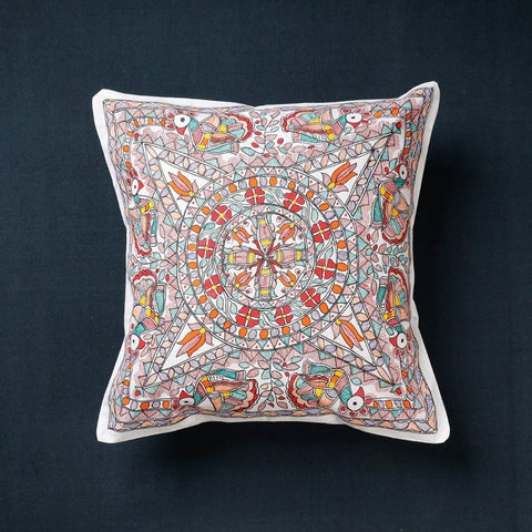 Buy Madhubani Handpainted Cotton Cushion Covers by Ruchi Jha Online at iTokri.com
