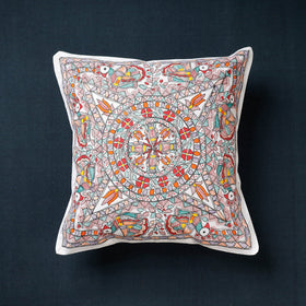 Buy Madhubani Handpainted Cotton Cushion Covers by Ruchi Jha Online at iTokri.com