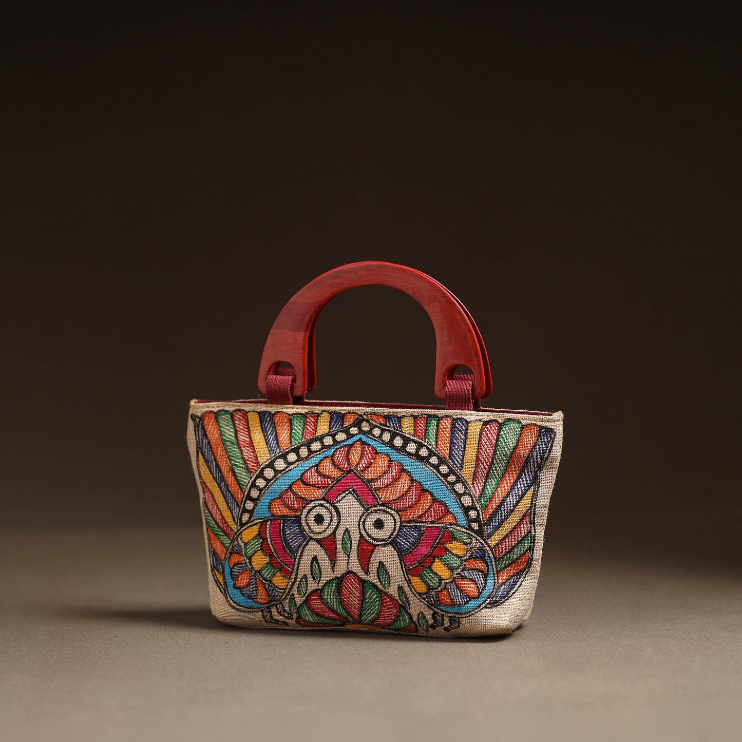Multicolor - madhubani handpainted handbag 01 - handcrafted