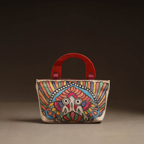 Multicolor - madhubani handpainted handbag 01 - handcrafted