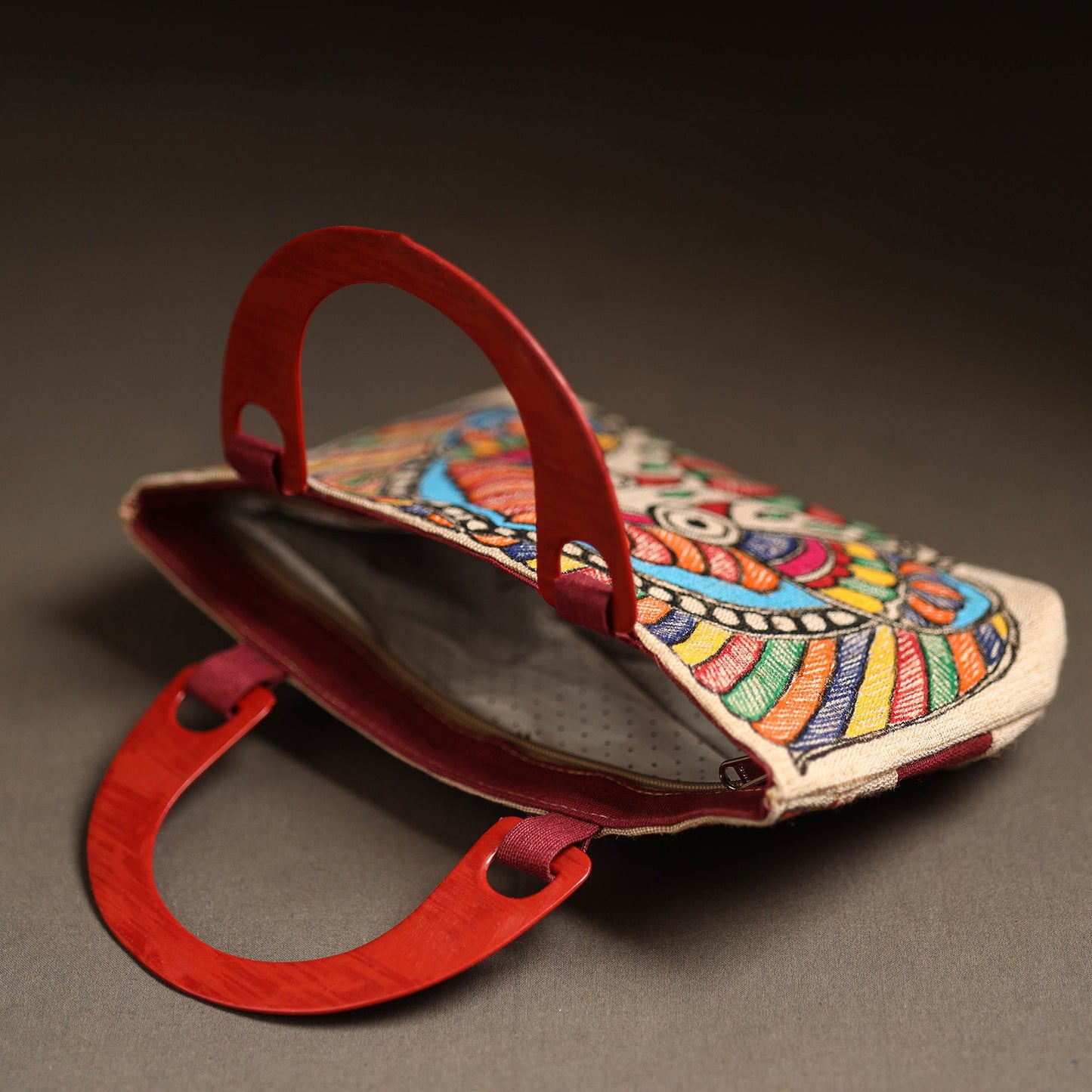 Multicolor - madhubani handpainted handbag 01 - handcrafted