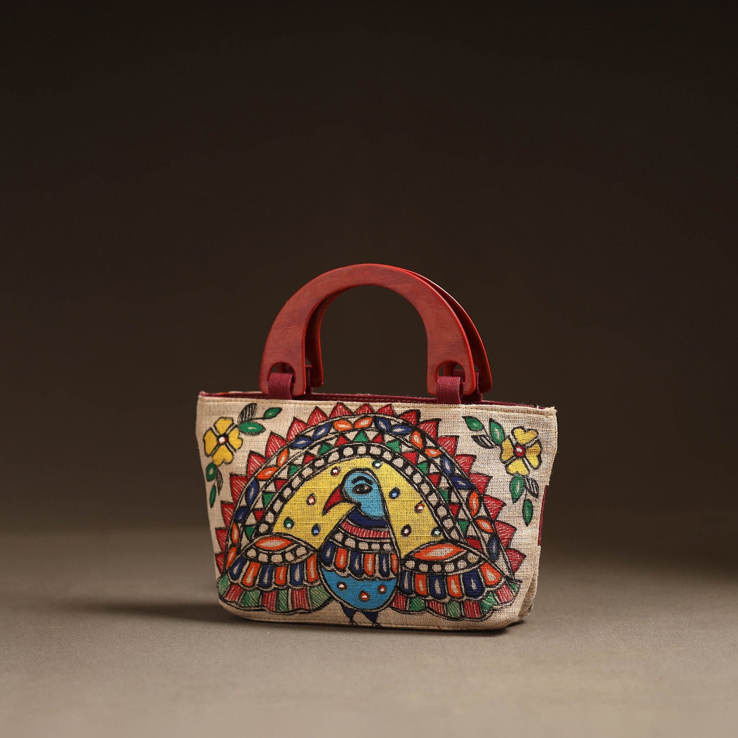 Multicolor - madhubani handpainted handbag 02 - handcrafted