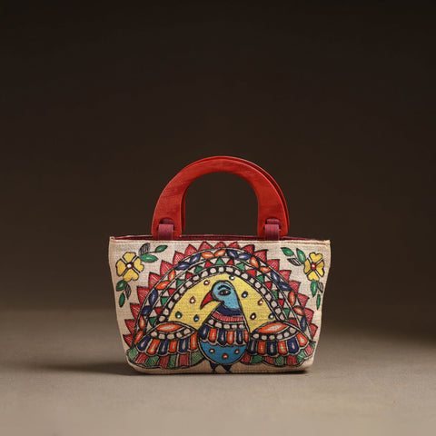Multicolor - madhubani handpainted handbag 02 - handcrafted