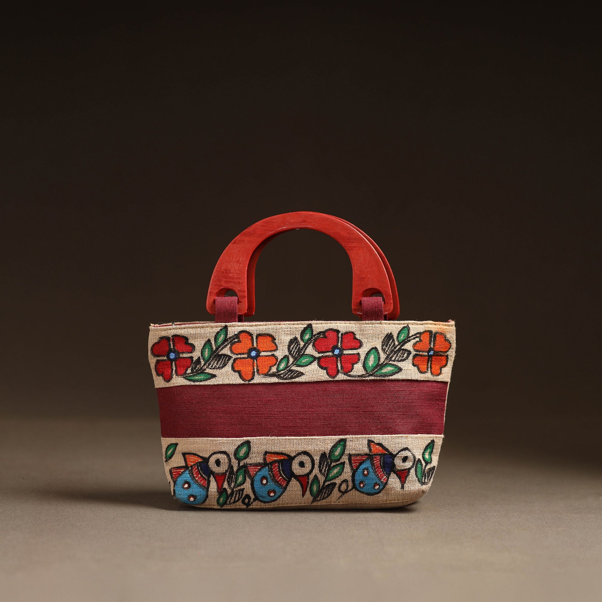 Multicolor - madhubani handpainted handbag 02 - handcrafted