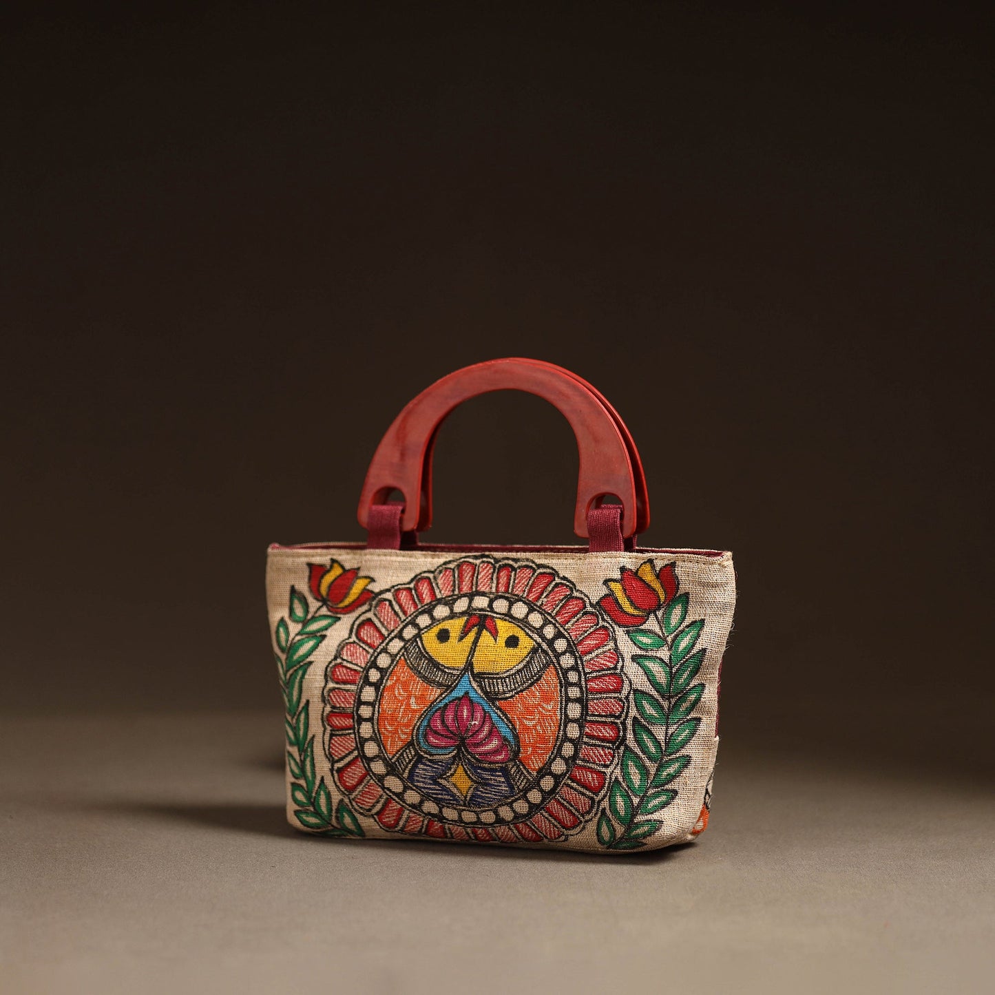 Multicolor - madhubani handpainted handbag 04 - handcrafted