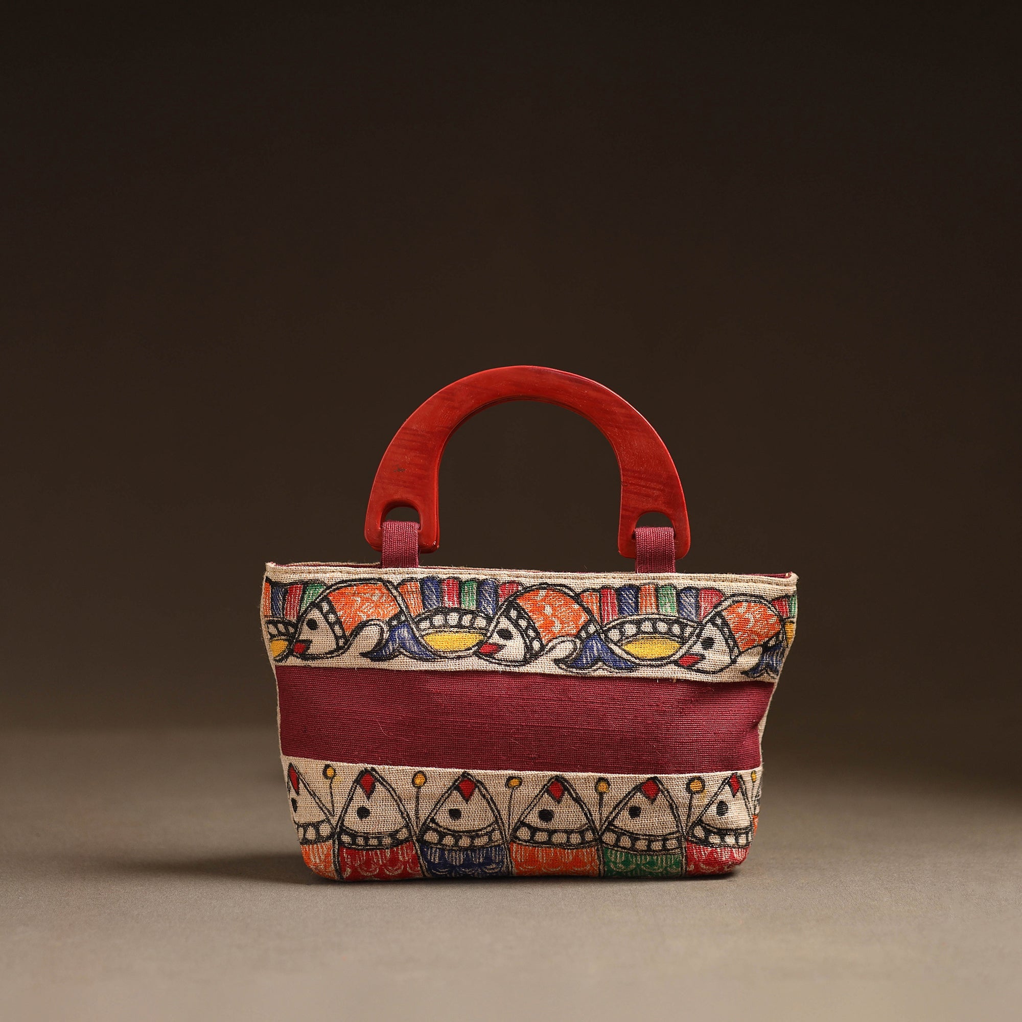 Multicolor - madhubani handpainted handbag 04 - handcrafted
