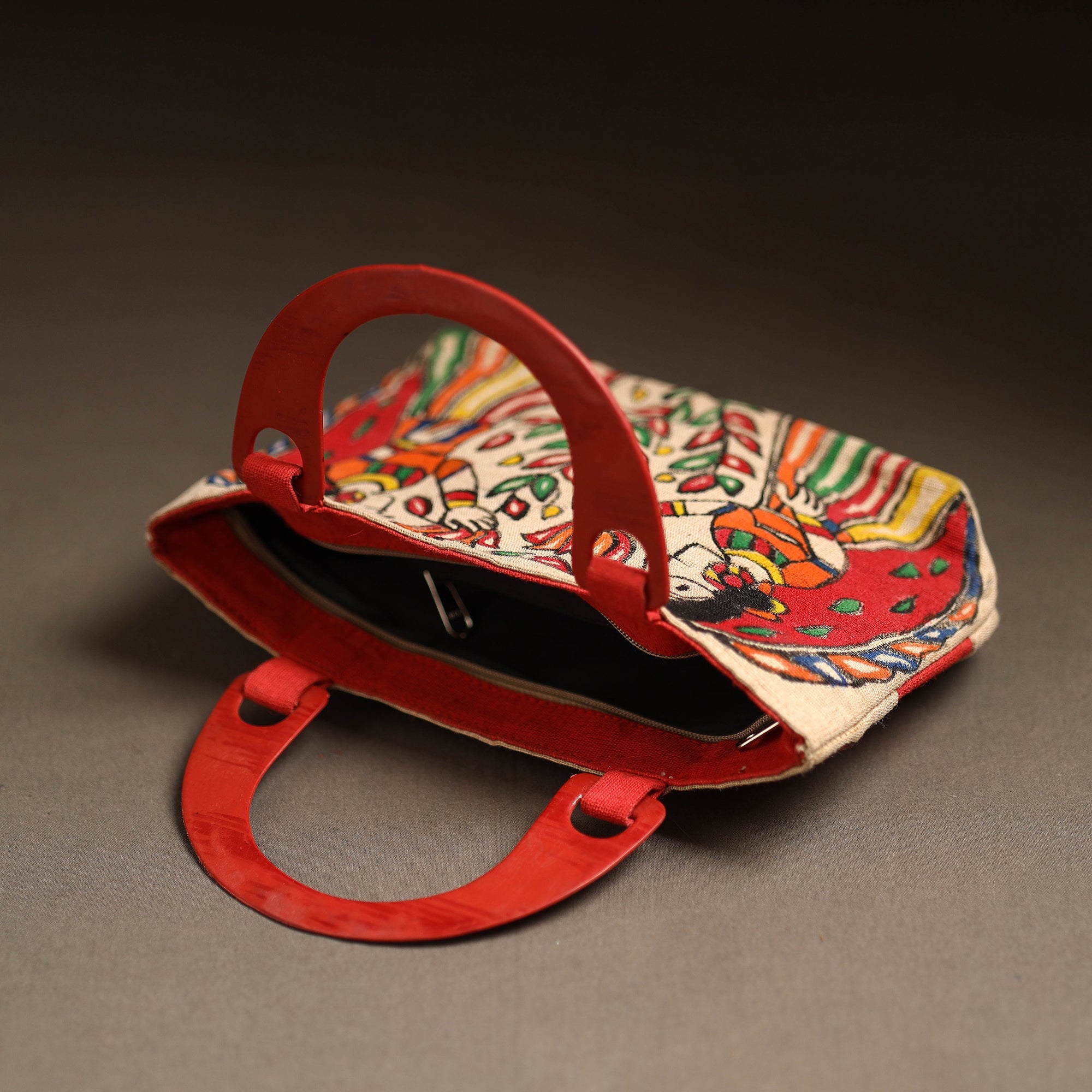 Multicolor - madhubani handpainted handbag 04 - handcrafted