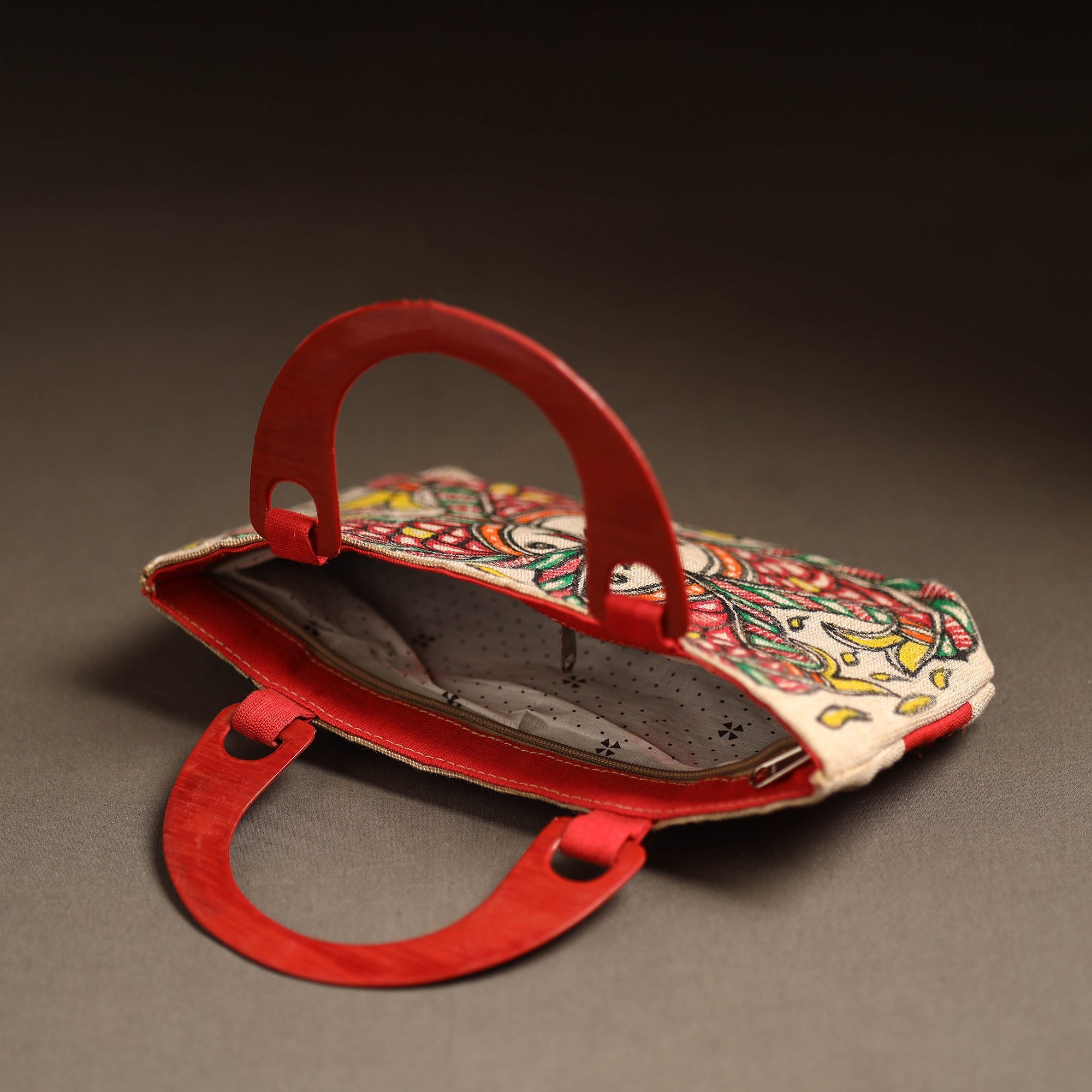 Multicolor - madhubani handpainted handbag 05 - handcrafted