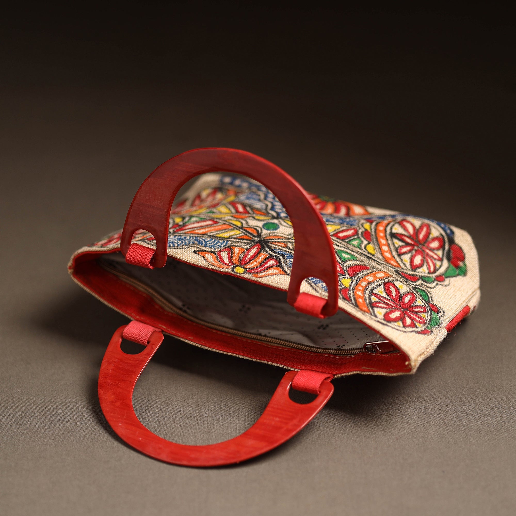 Multicolor - madhubani handpainted handbag 06 - handcrafted