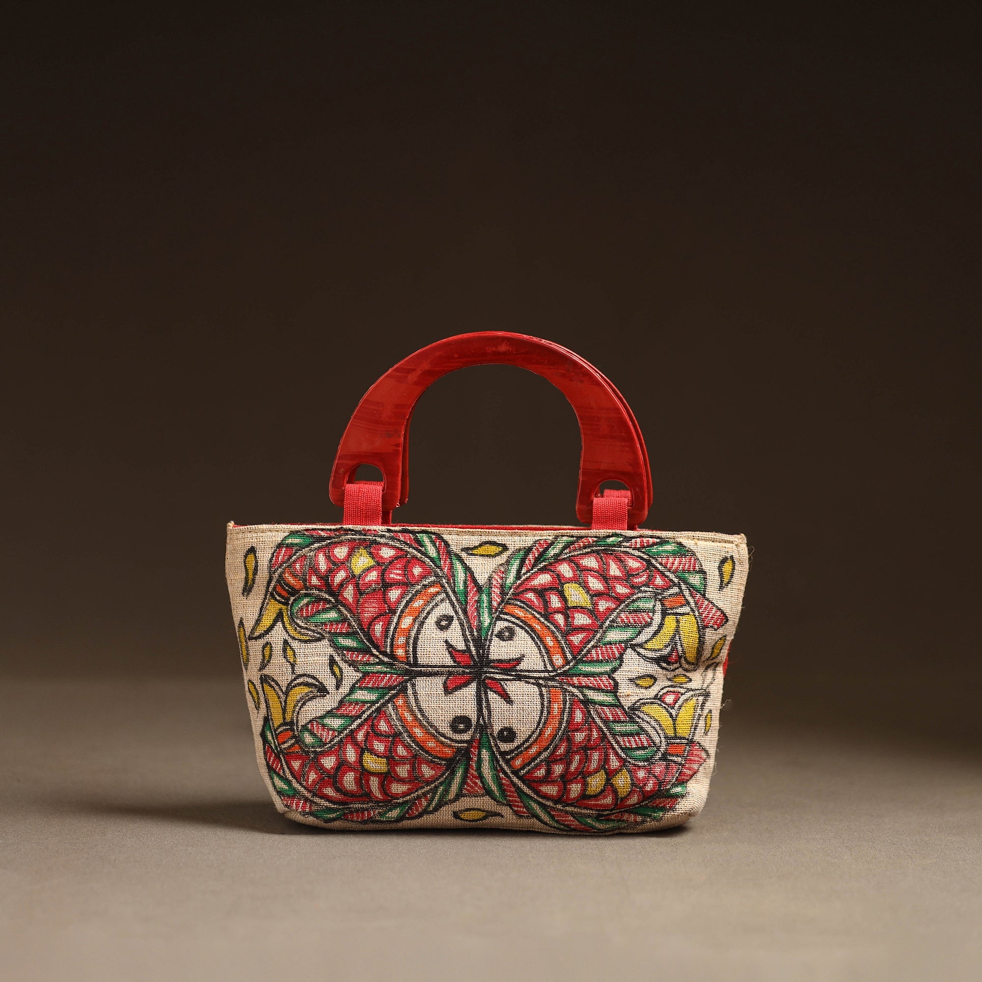 Multicolor - madhubani handpainted handbag 06 - handcrafted