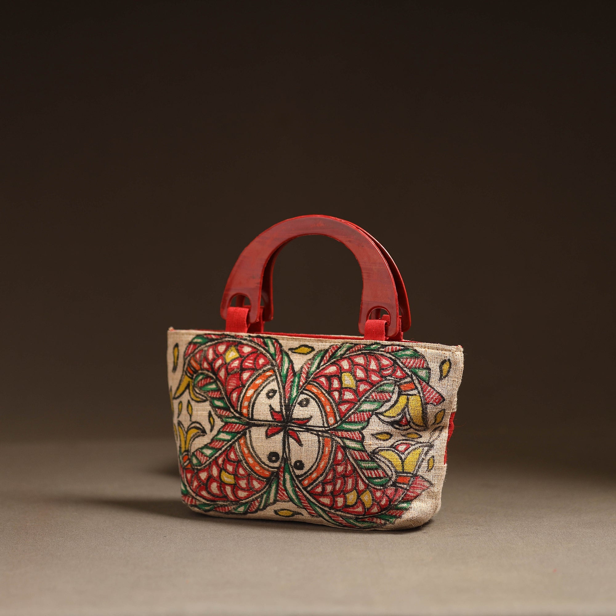 Multicolor - madhubani handpainted handbag 06 - handcrafted