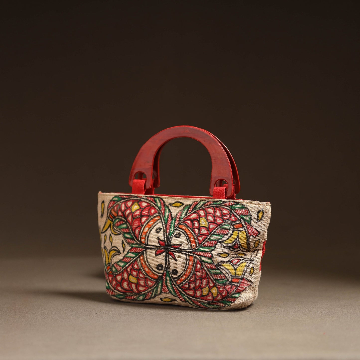 Multicolor - madhubani handpainted handbag 06 - handcrafted