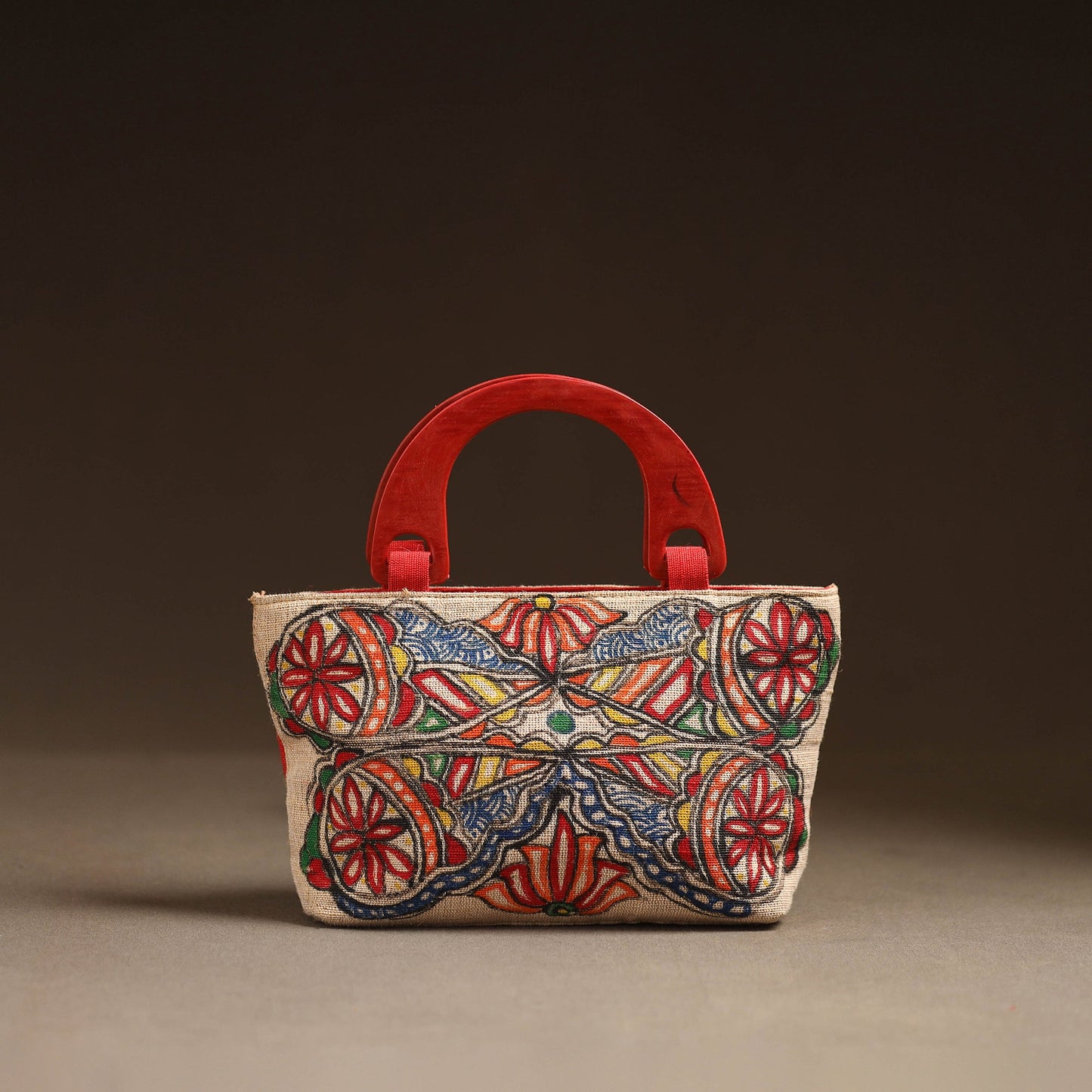 Multicolor - madhubani handpainted handbag 07 - handcrafted