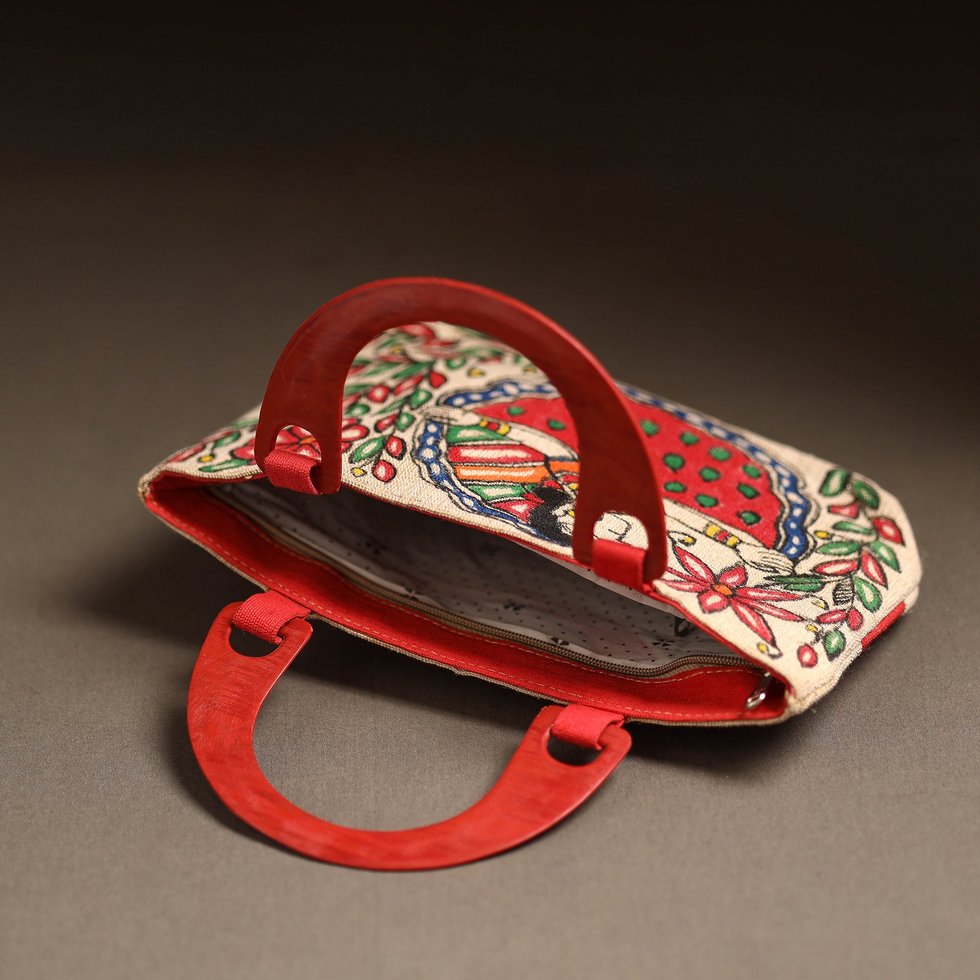 Multicolor - madhubani handpainted handbag 07 - handcrafted