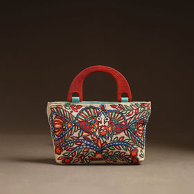 Multicolor - madhubani handpainted handbag 10 - handcrafted