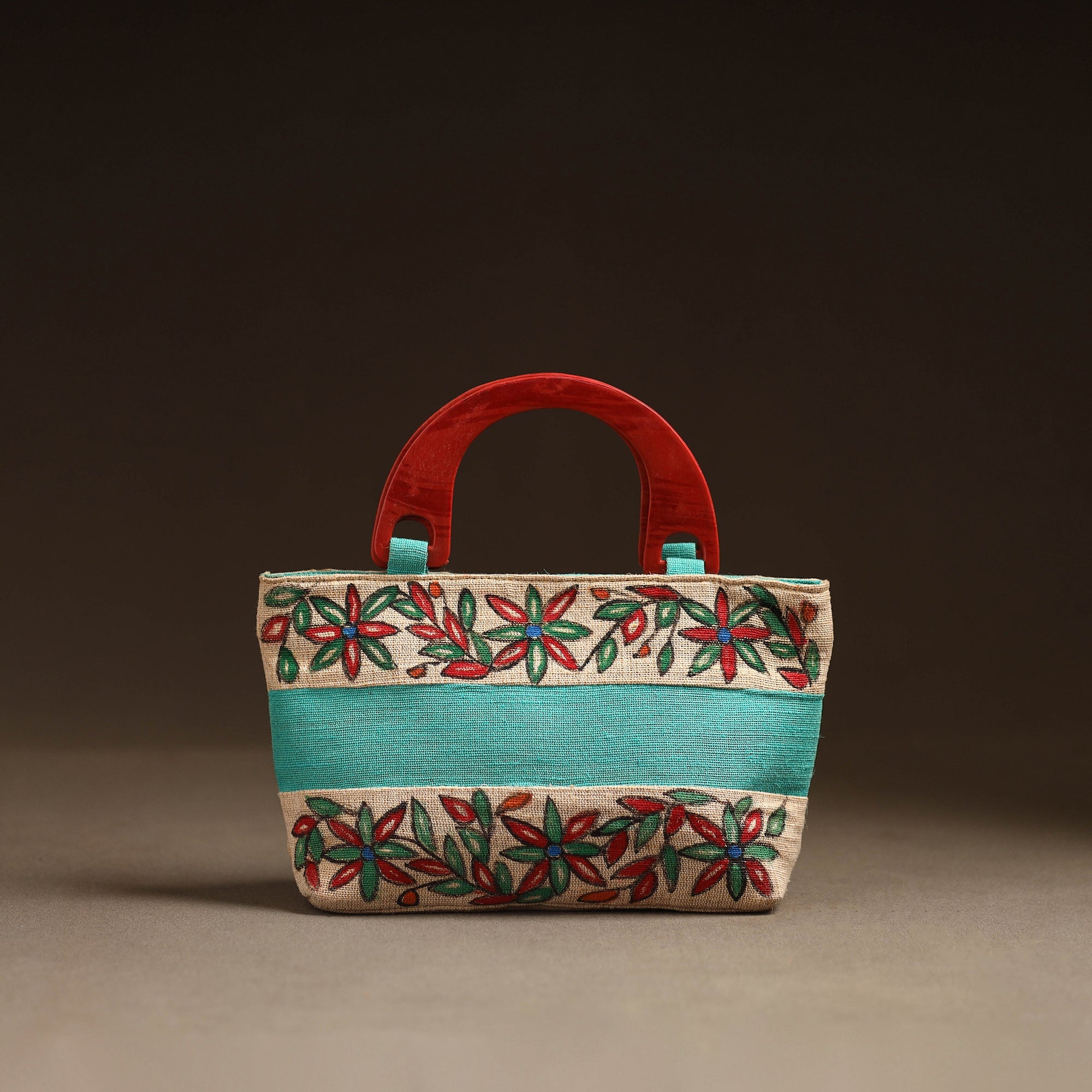 Multicolor - madhubani handpainted handbag 14 - handcrafted