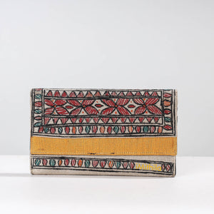 Multicolor Madhubani Handpainted Jute Cotton Clutch