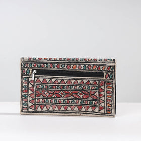 Multicolor Madhubani Handpainted Jute Cotton Clutch