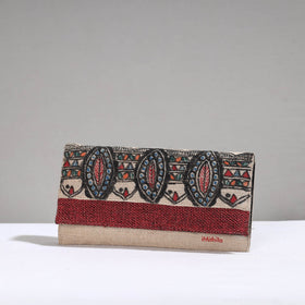 Multicolor Madhubani Handpainted Jute Cotton Clutch