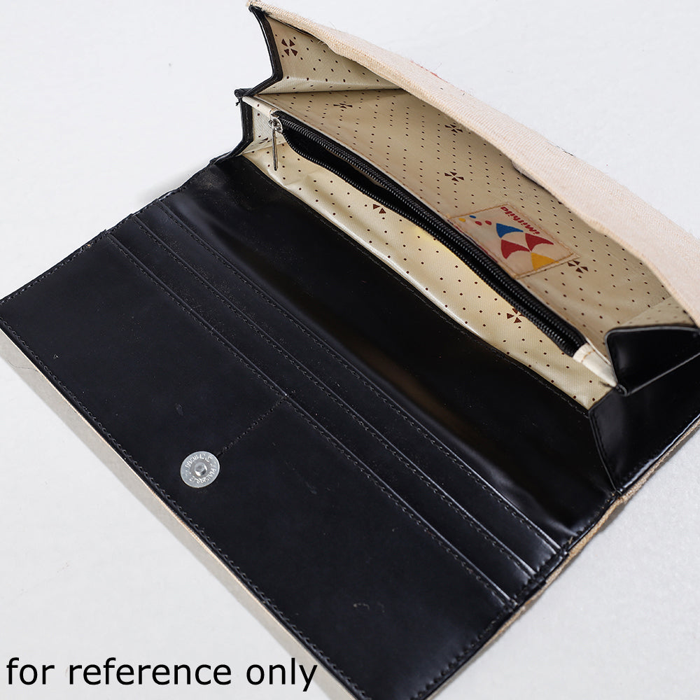 Multicolor Madhubani Handpainted Jute Cotton Clutch