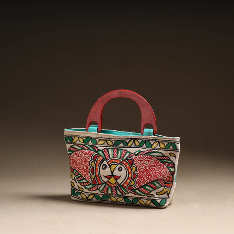 Multicolor Madhubani Handpainted Hand Bag