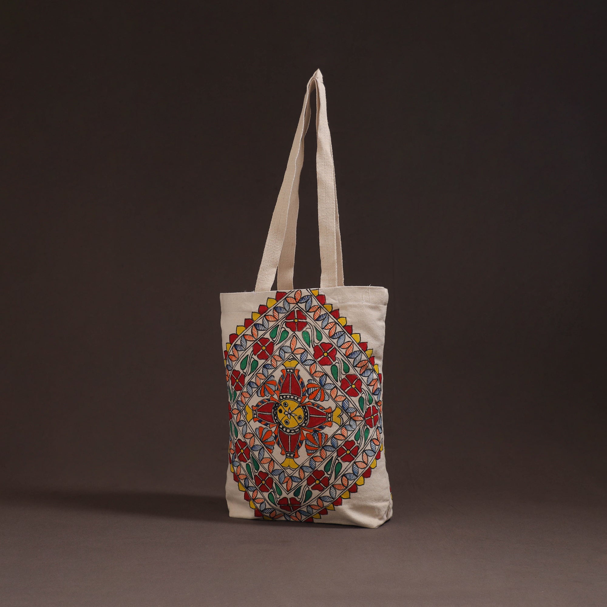 Madhubani handpainted tote bag 02 - handcrafted