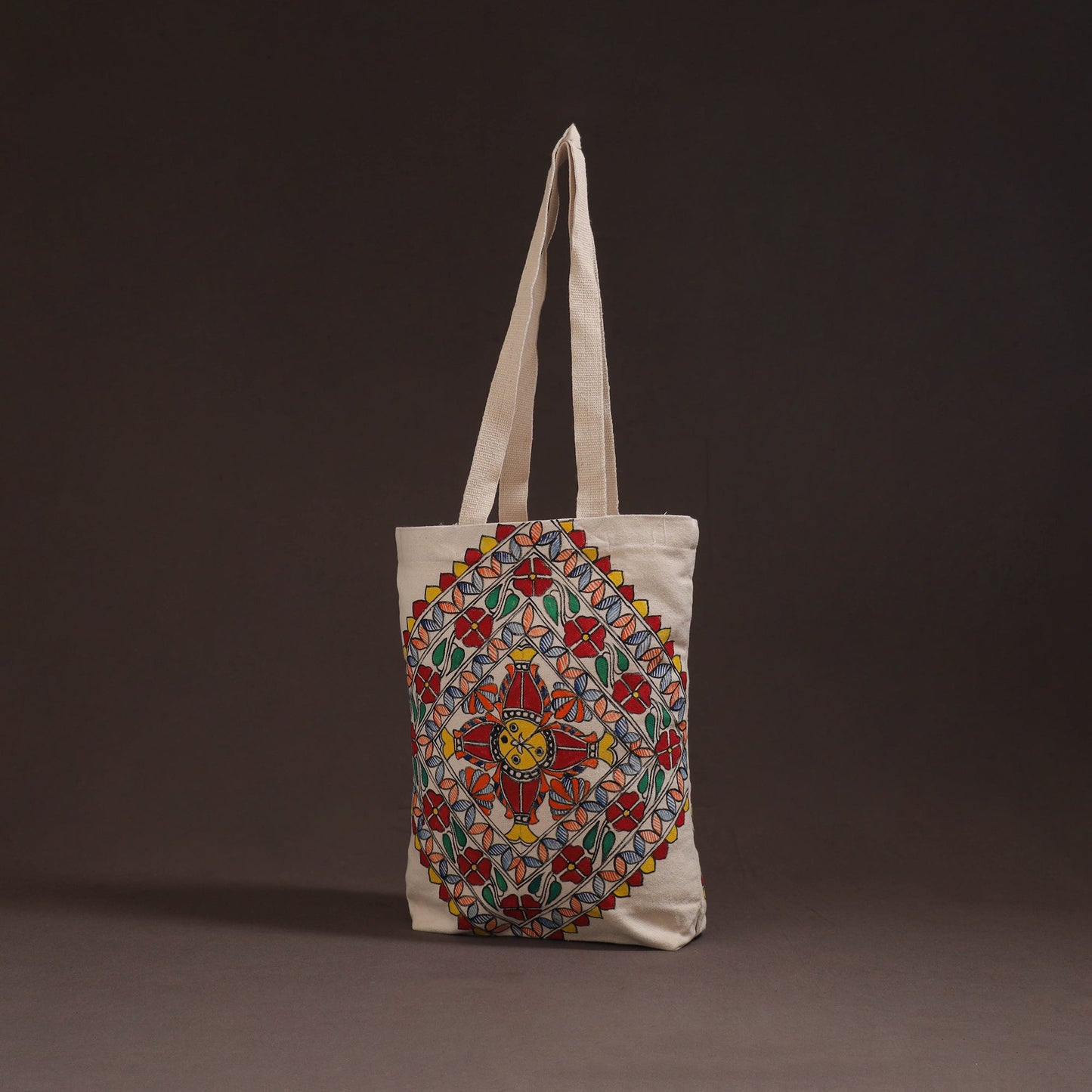 Madhubani handpainted tote bag 02 - handcrafted
