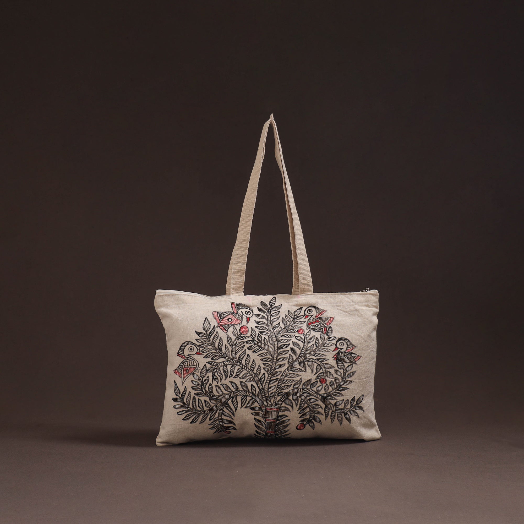 Madhubani handpainted tote bag 03 - handcrafted
