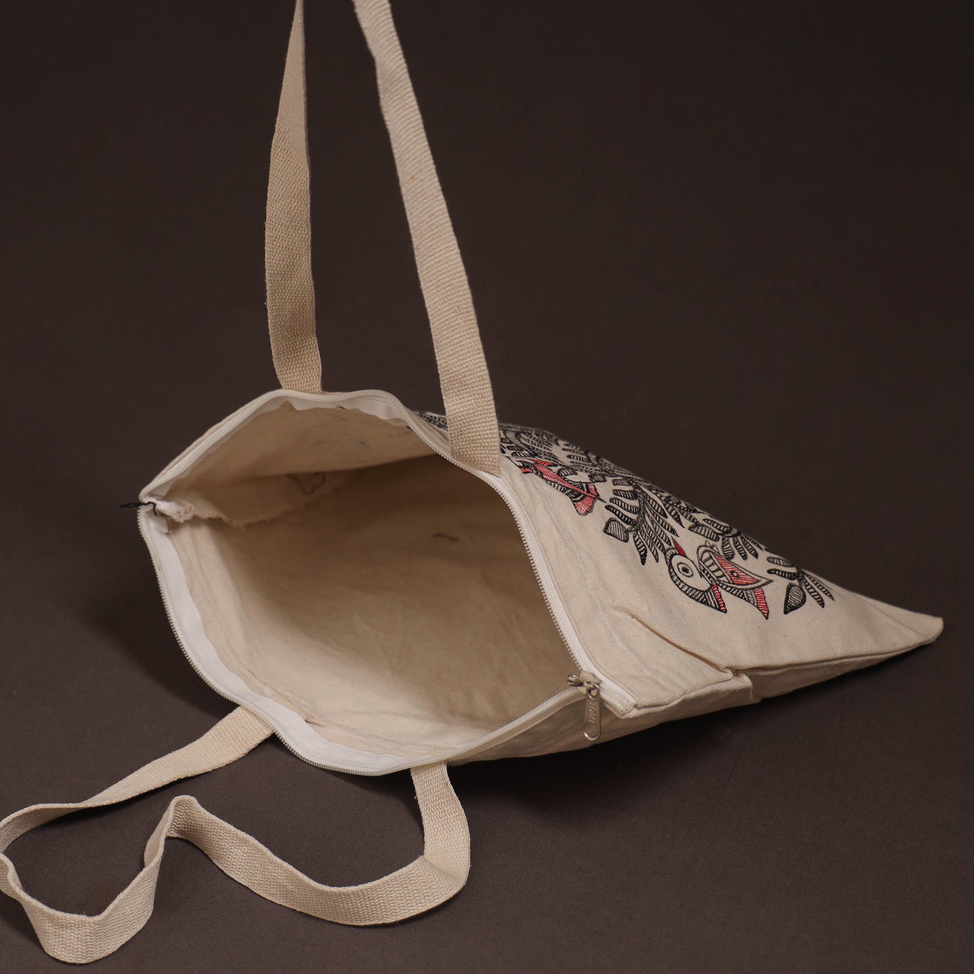 Madhubani handpainted tote bag 03 - handcrafted