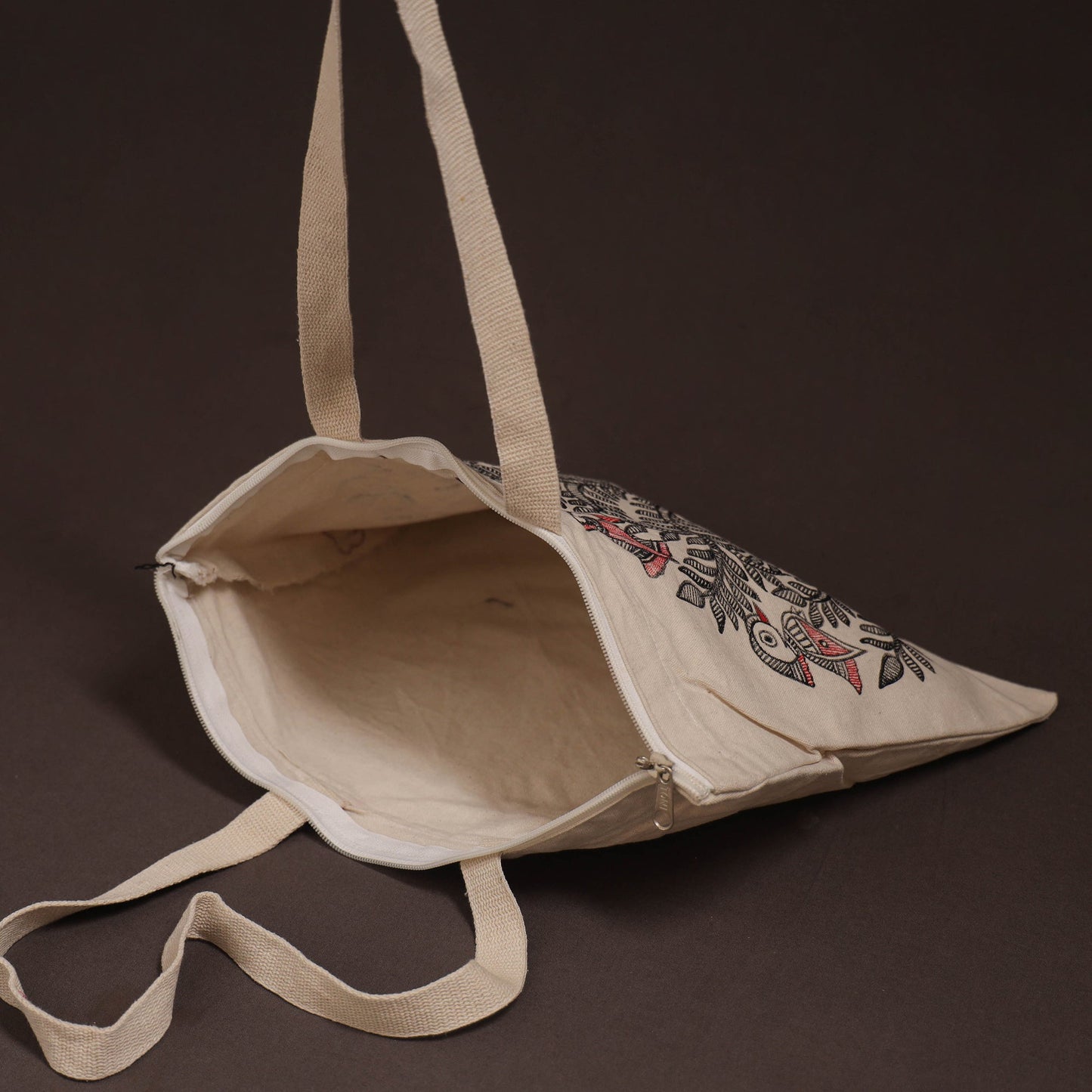 Madhubani handpainted tote bag 03 - handcrafted