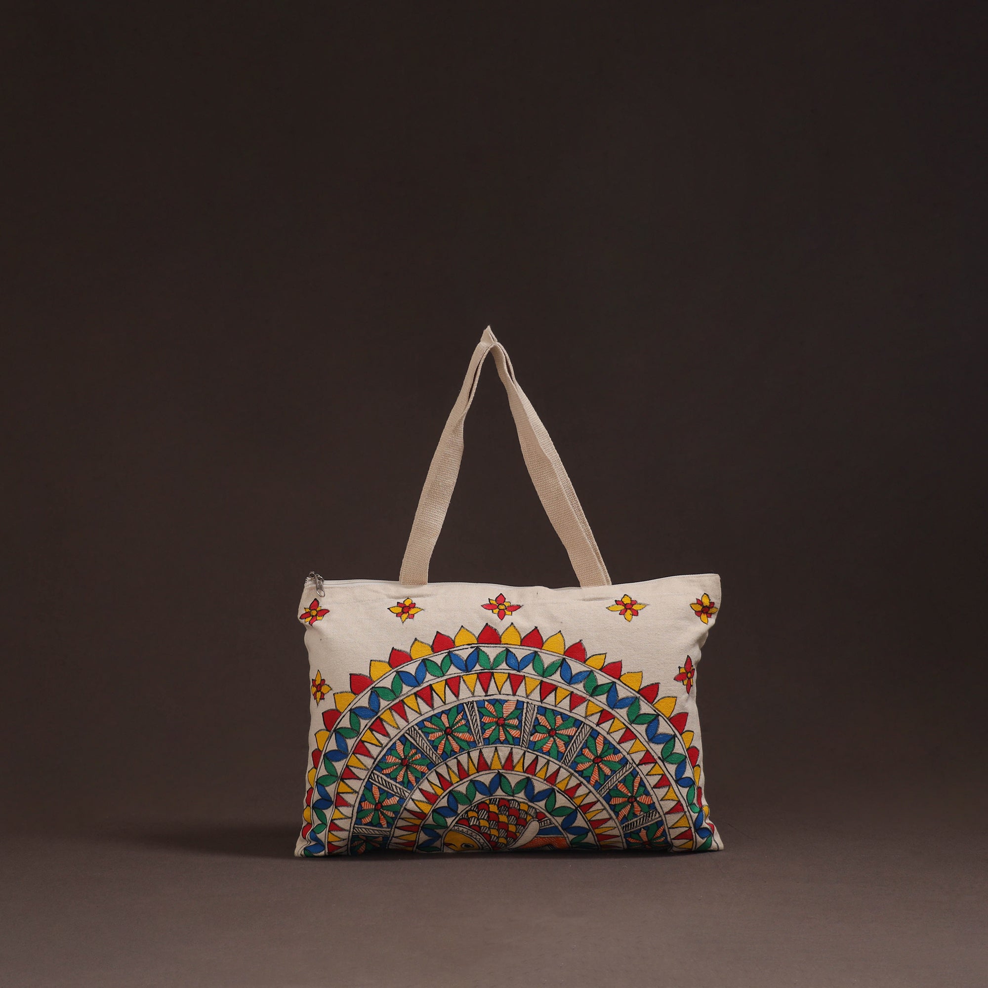 Madhubani handpainted tote bag 04 - handcrafted
