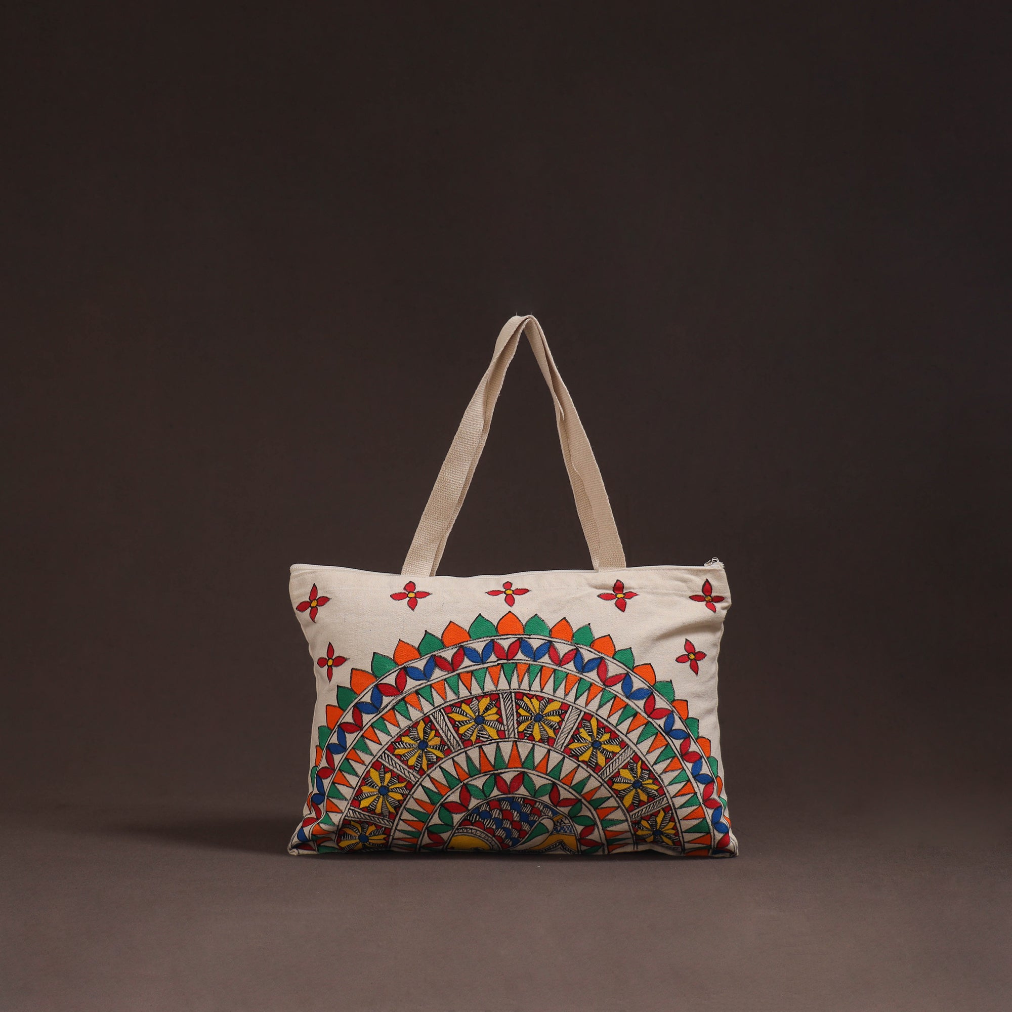 Madhubani handpainted tote bag 04 - handcrafted