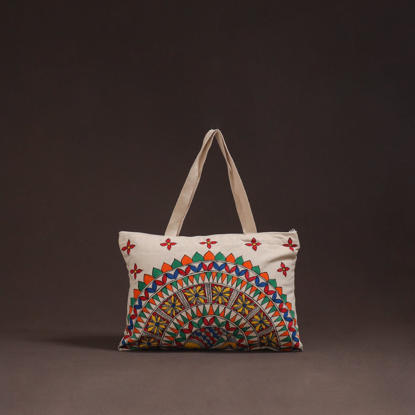 Madhubani handpainted tote bag 04 - handcrafted