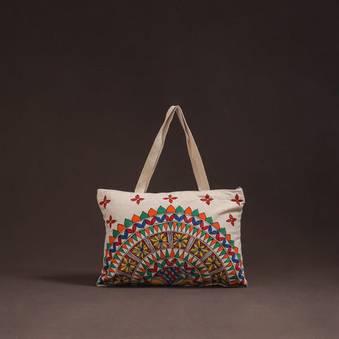 Madhubani handpainted tote bag 04 - handcrafted