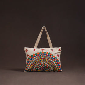 Madhubani handpainted tote bag 04 - handcrafted