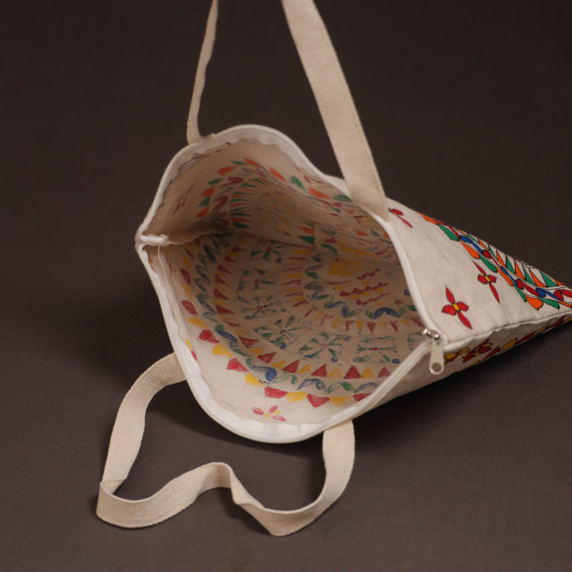 Madhubani handpainted tote bag 04 - handcrafted