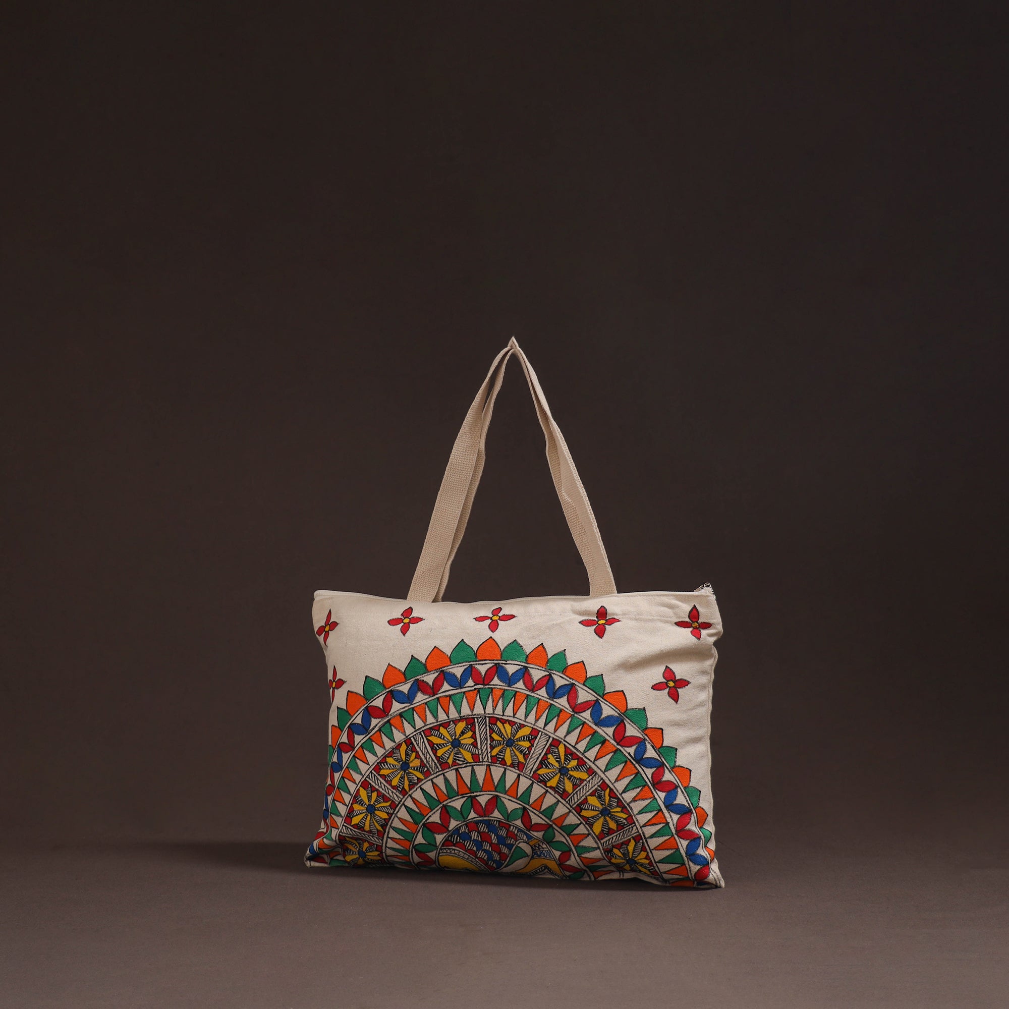 Madhubani handpainted tote bag 04 - handcrafted
