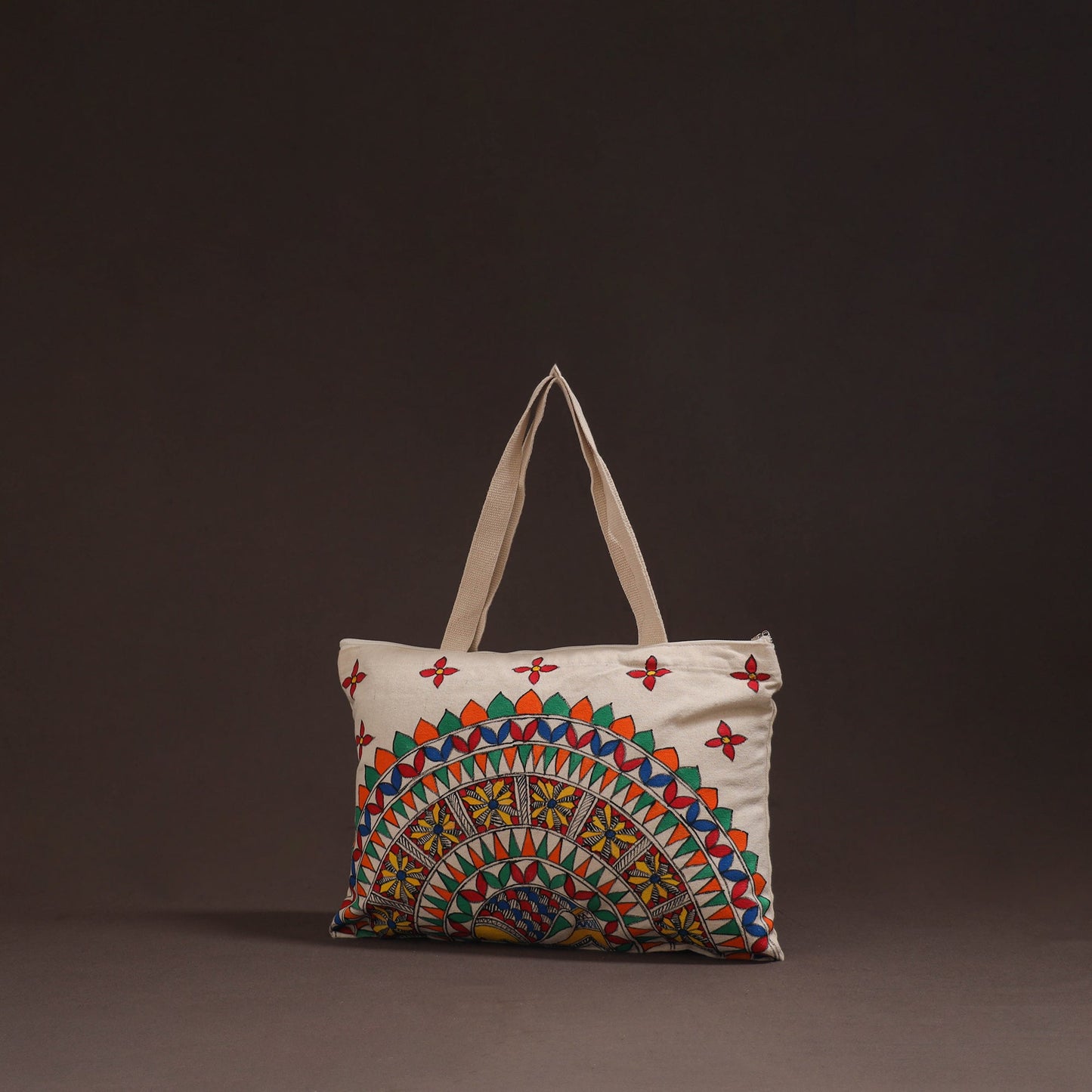 Madhubani handpainted tote bag 04 - handcrafted