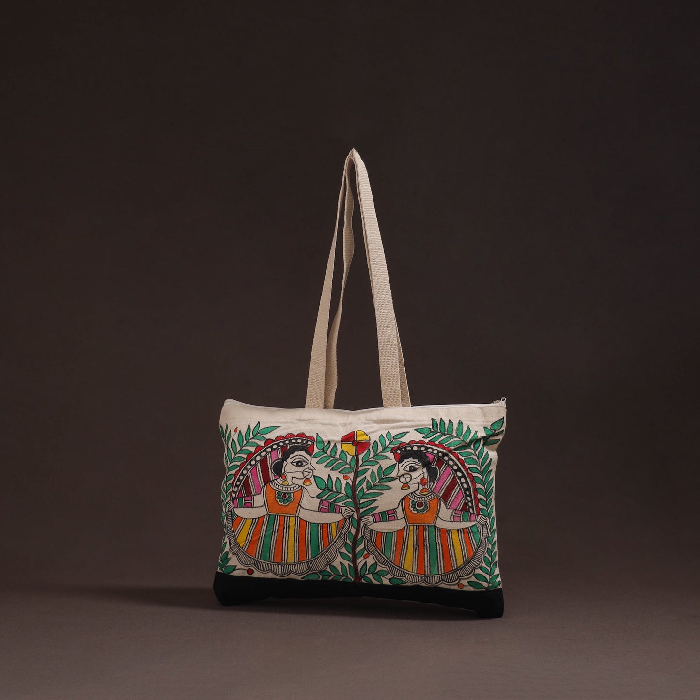 Madhubani handpainted tote bag 05 - handcrafted