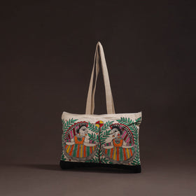 Madhubani handpainted tote bag 05 - handcrafted