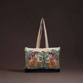Madhubani handpainted tote bag 05 - handcrafted