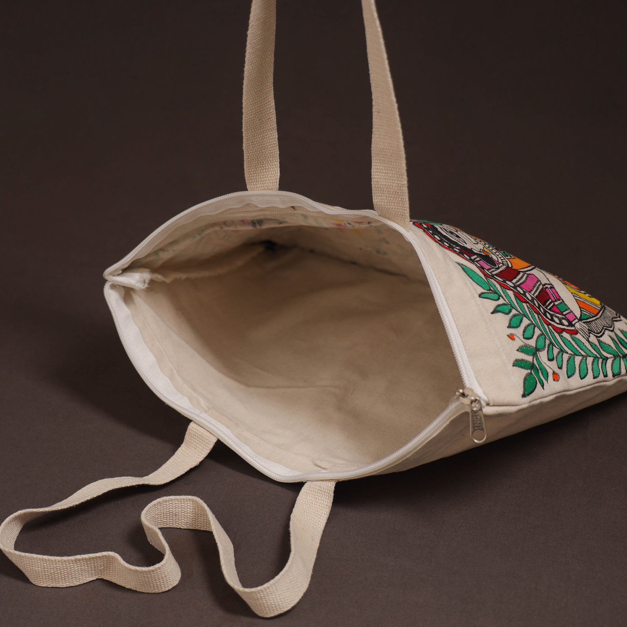 Madhubani handpainted tote bag 05 - handcrafted