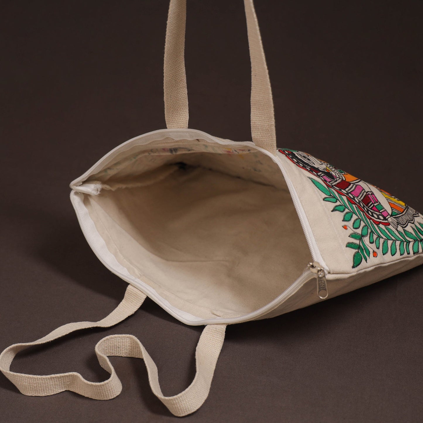 Madhubani handpainted tote bag 05 - handcrafted