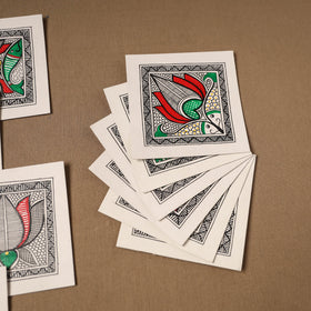 Multicolor - madhubani handpainted wall decor cards (set