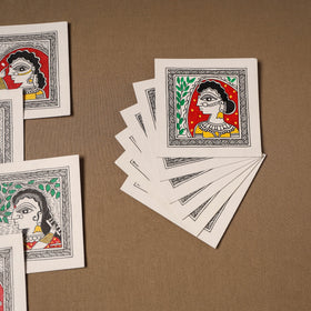 Multicolor - madhubani handpainted wall decor cards (set